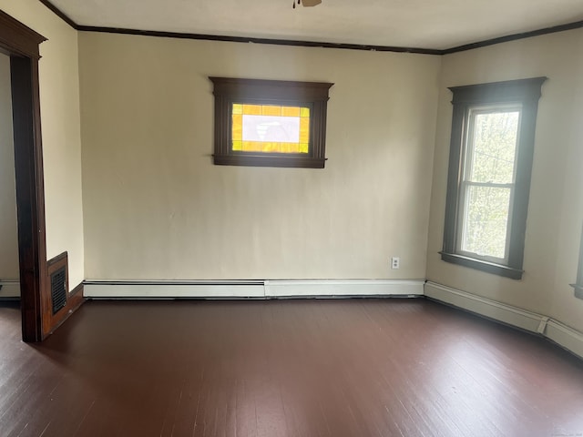 78-80 Cabot St, Hartford, CT 06154 - spare room with ornamental molding, dark wood finished floors, plenty of natural light, and baseboards