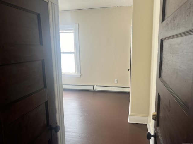 78-80 Cabot St, Hartford, CT 06154 - corridor featuring baseboard heating and dark wood-style floors