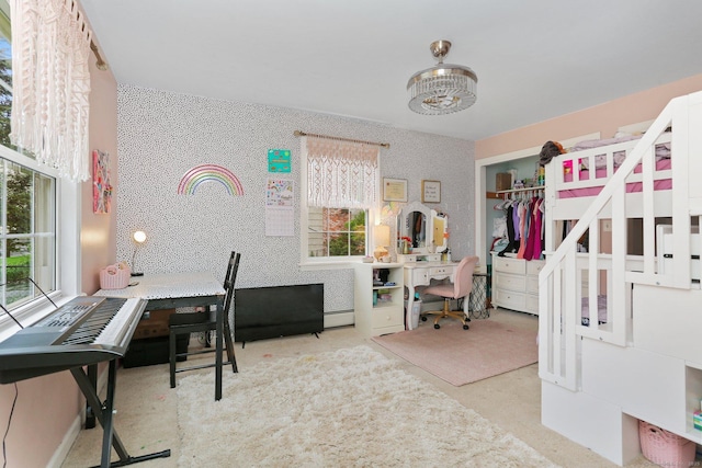 bedroom with a desk