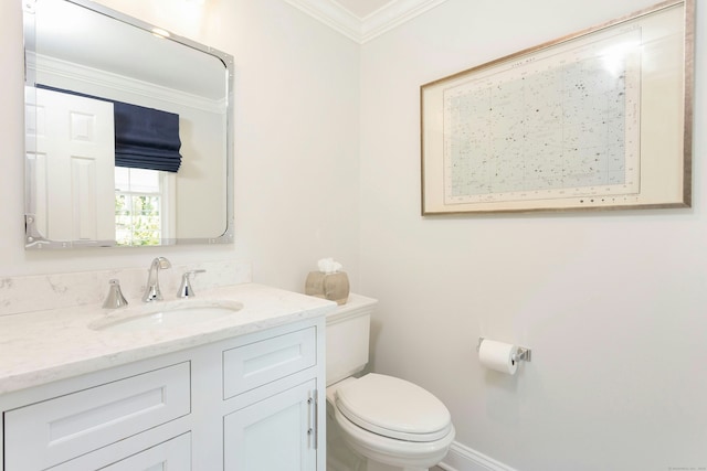 38 Heritage Hill Rd Unit 38, New Canaan, CT 06840 - half bath with ornamental molding, toilet, and vanity