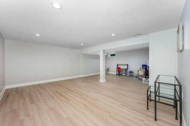 38 Heritage Hill Rd Unit 38, New Canaan, CT 06840 - finished below grade area featuring light wood-style flooring, recessed lighting, and baseboards