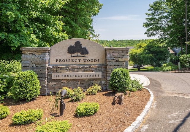 view of community sign