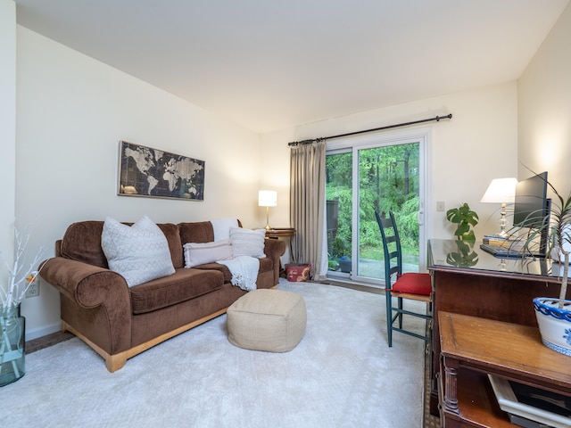living room with carpet floors