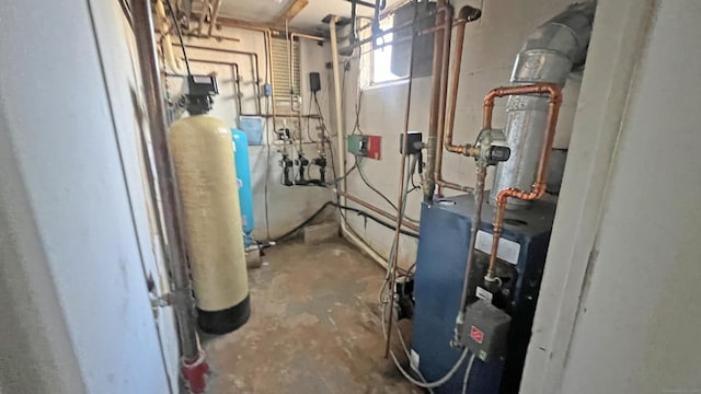 utility room featuring a heating unit