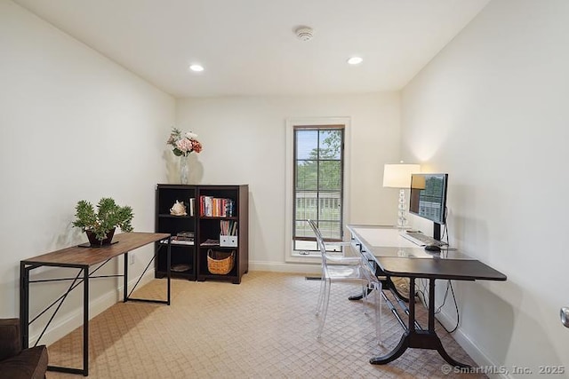 2 Aspetuck Hill Ln, Weston, CT 06883 - carpeted office with baseboards and recessed lighting