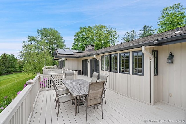 2 Aspetuck Hill Ln, Weston, CT 06883 - wooden deck featuring outdoor dining space