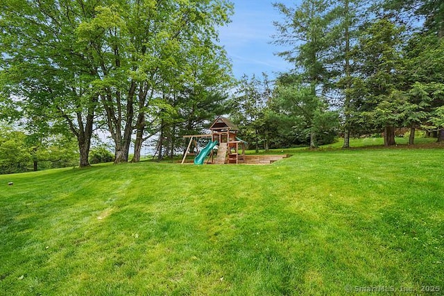 2 Aspetuck Hill Ln, Weston, CT 06883 - view of green lawn featuring a playground
