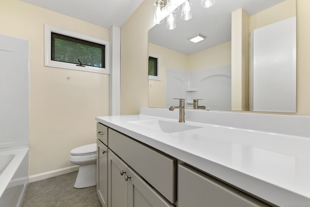 63 Summit St Apt 16, Manchester, CT 06040 - bathroom with vanity, toilet, and baseboards