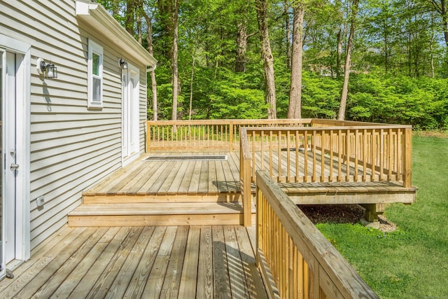 deck with view of scattered trees