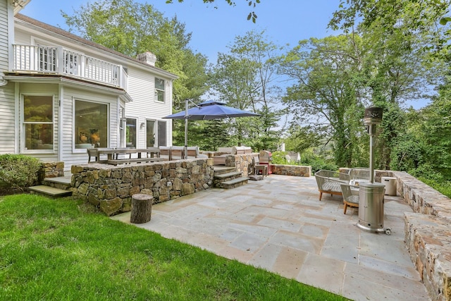 681 Old Stamford Rd, New Canaan, CT 06840 - view of patio / terrace featuring a balcony