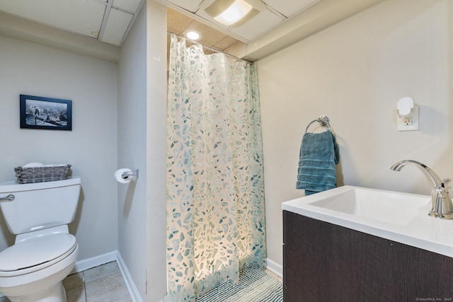 85 5th St, Stamford, CT 06905 - full bath with toilet, a shower with curtain, tile patterned floors, and baseboards