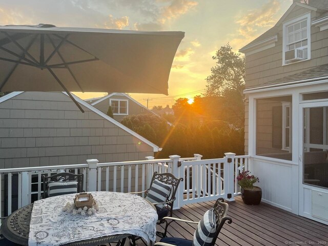 85 5th St, Stamford, CT 06905 - wooden deck featuring outdoor dining area