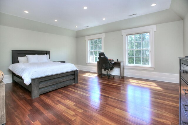 88 Merry Meet Cir, Fairfield, CT 06824 - bedroom with baseboards, a desk, wood finished floors, and recessed lighting
