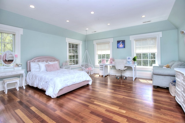 88 Merry Meet Cir, Fairfield, CT 06824 - bedroom featuring multiple windows, recessed lighting, wood finished floors, baseboards, and an office area