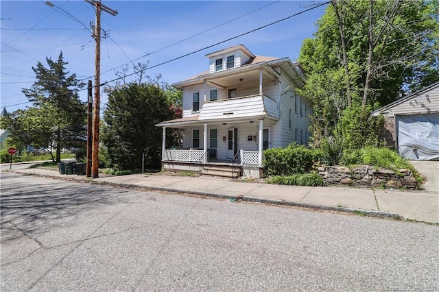19 5th St, Ansonia, CT 06401 - traditional style home featuring covered porch and a balcony