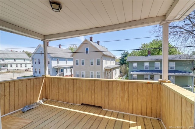 19 5th St, Ansonia, CT 06401 - wooden deck with a residential view