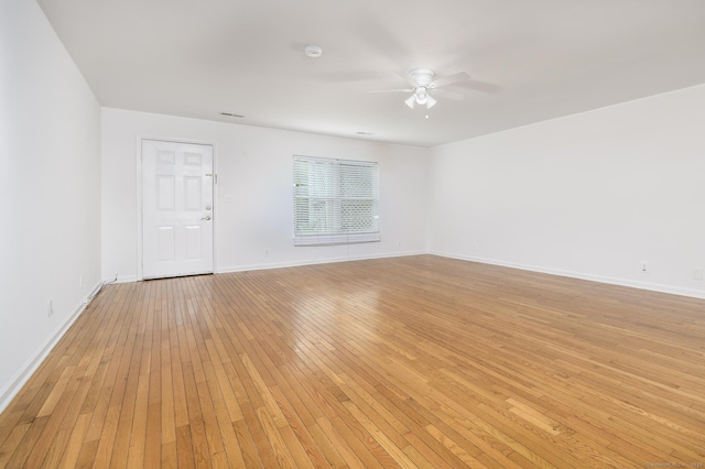 37 Greenwich Ave Apt 1-2, Stamford, CT 06902 - spare room with ceiling fan, light wood finished floors, baseboards, and a smoke detector