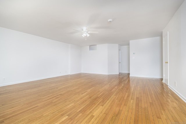 37 Greenwich Ave Apt 1-2, Stamford, CT 06902 - spare room with ceiling fan, light wood-style flooring, baseboards, and a smoke detector