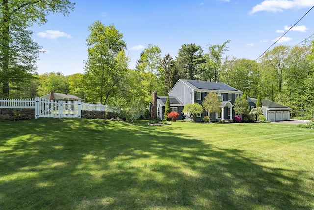 9 Benham Hill Pl, Hamden, CT 06514 - view of yard with a gate, a detached garage, and an outbuilding