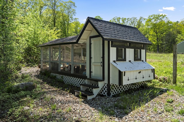 9 Benham Hill Pl, Hamden, CT 06514 - view of outbuilding with a sunroom