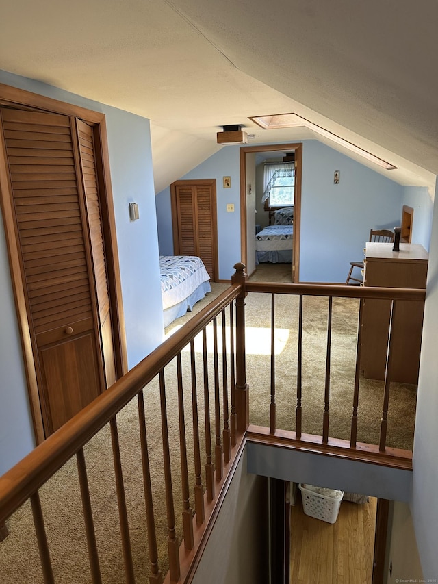 119 Chambers St, Manchester, CT 06042 - stairs featuring lofted ceiling and carpet