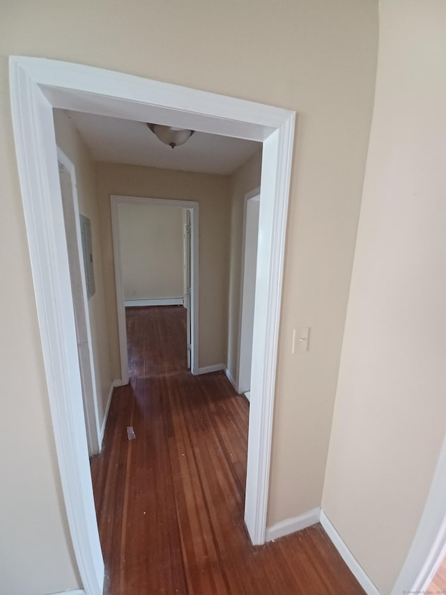 186 Brook St, Hartford, CT 06120 - hallway featuring hardwood / wood-style flooring and baseboards