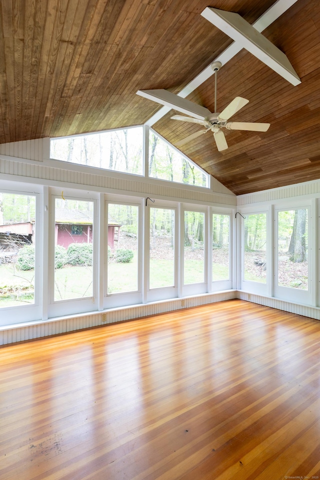 138 White Birch Dr, Guilford, CT 06437 - unfurnished sunroom with wooden ceiling, healthy amount of natural light, wood finished floors, and high vaulted ceiling