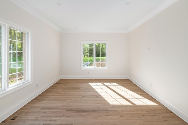 19 Stone Fence Ln, Stamford, CT 06903 - empty room with healthy amount of natural light, baseboards, light wood finished floors, and crown molding