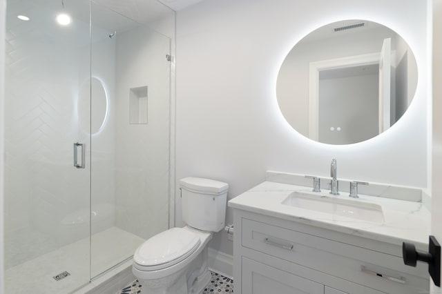 19 Stone Fence Ln, Stamford, CT 06903 - bathroom with vanity, toilet, and a shower stall