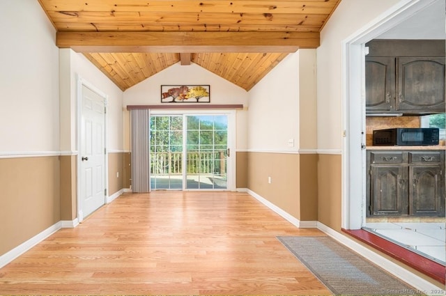 995 Maple St, Wethersfield, CT 06109 - unfurnished dining area with light wood-style flooring, wooden ceiling, and baseboards