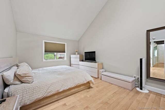 14 Stakey Farm Rd, Southington, CT 06489 - bedroom with light wood finished floors and high vaulted ceiling
