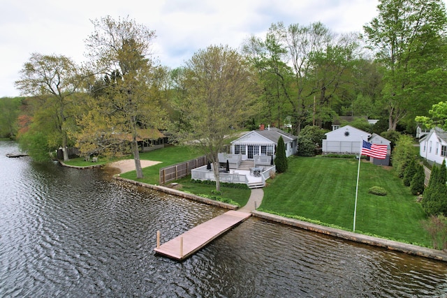 dock with a deck with water view