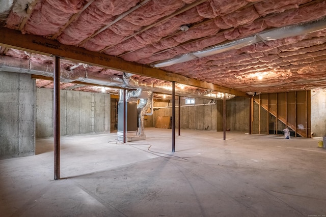 40 Allyn St, Groton, CT 06355 - unfinished below grade area with heating unit