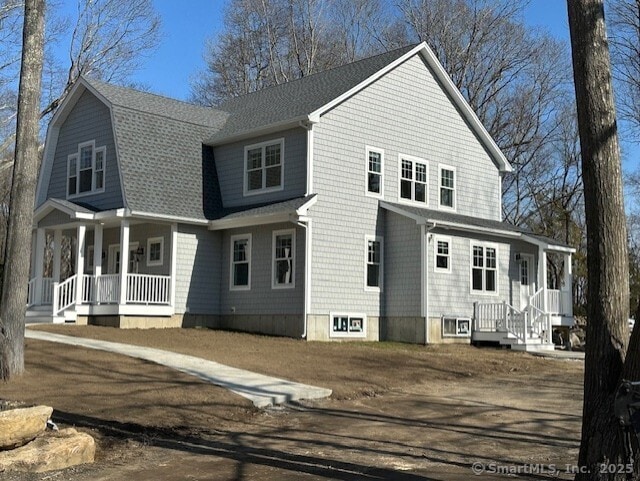 40 Allyn St, Groton, CT 06355 - back of house with covered porch and roof with shingles