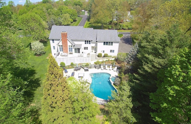 110 Nursery Rd, Ridgefield, CT 06877 - aerial view of property and surrounding area with a pool