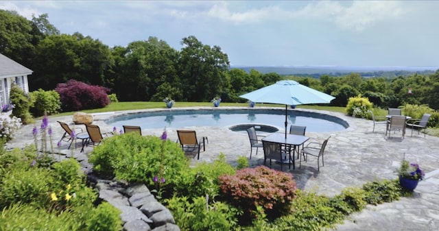 175 Pulpit Rock Rd, Woodstock, CT 06281 - view of pool with a patio, outdoor dining space, and a pool with connected hot tub