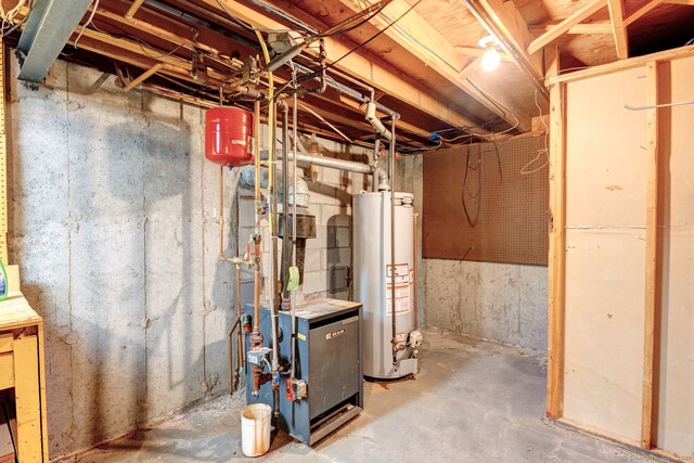 39 Eastgate Ln, Enfield, CT 06082 - unfinished basement featuring water heater and a heating unit