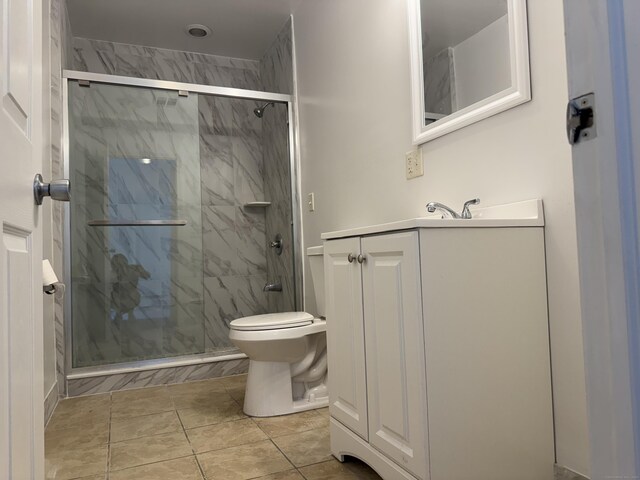 39 Medford St, West Haven, CT 06516 - full bath featuring toilet, a stall shower, tile patterned flooring, and vanity