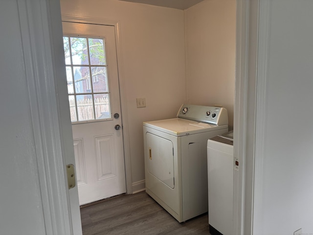 39 Medford St, West Haven, CT 06516 - laundry area featuring separate washer and dryer and wood finished floors