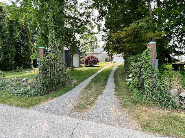 view of dirt / gravel driveway