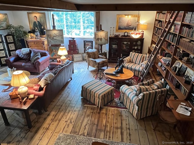 living room with wood-type flooring