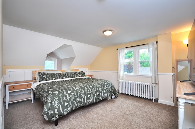 30 Taylor St, Windsor, CT 06095 - bedroom featuring radiator, carpet flooring, and vaulted ceiling