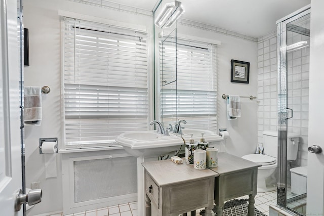 20 Fieldstone Dr, Easton, CT 06612 - full bathroom with toilet, a stall shower, and tile patterned floors