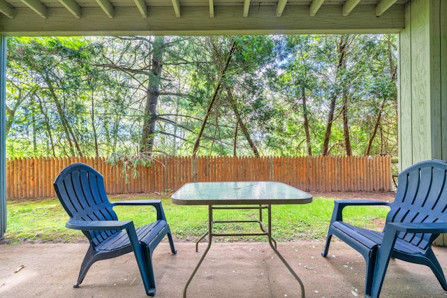 view of patio with a fenced backyard