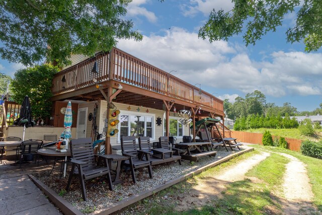 44 Laurel Point Dr, Montville, CT 06370 - view of patio with a deck, stairs, and an outdoor hangout area