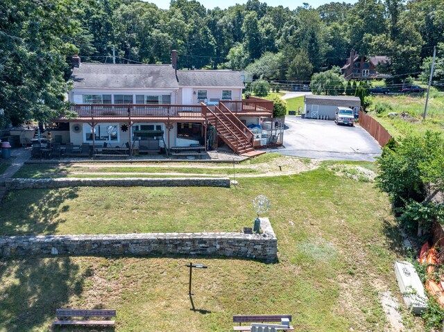 44 Laurel Point Dr, Montville, CT 06370 - view from above of property with a heavily wooded area