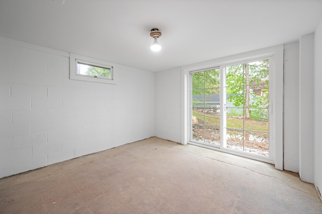 14 Arnold Ln, Norwalk, CT 06853 - spare room featuring concrete block wall