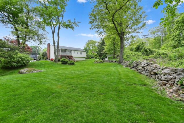 9 Cindy Ln, Norwalk, CT 06851 - view of grassy yard with stairway