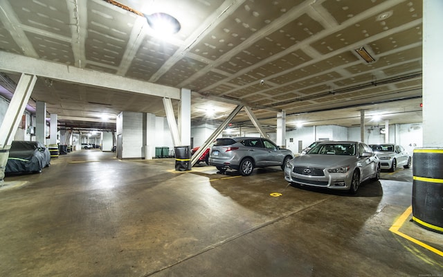 view of parking garage