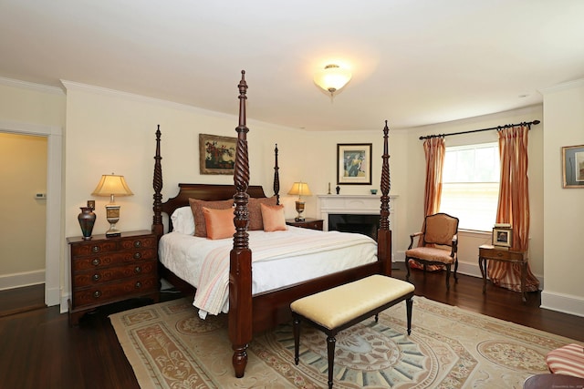 27 Country Club Rd, Ridgefield, CT 06877 - bedroom featuring wood finished floors, crown molding, baseboards, and a fireplace